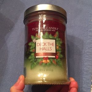 Deck the halls holiday jar candle